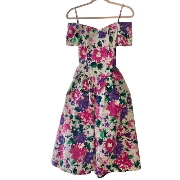 Vintage 80’s Eber San Francisco Floral Dress - Picture 6 of 11